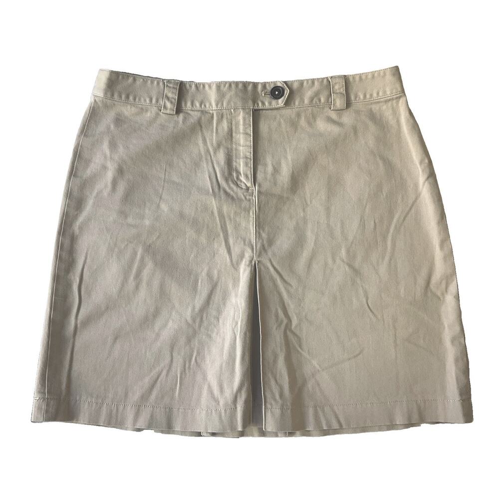Brooks Brothers Women Skirt US 10 Beige Twill Stretch Above Knee
